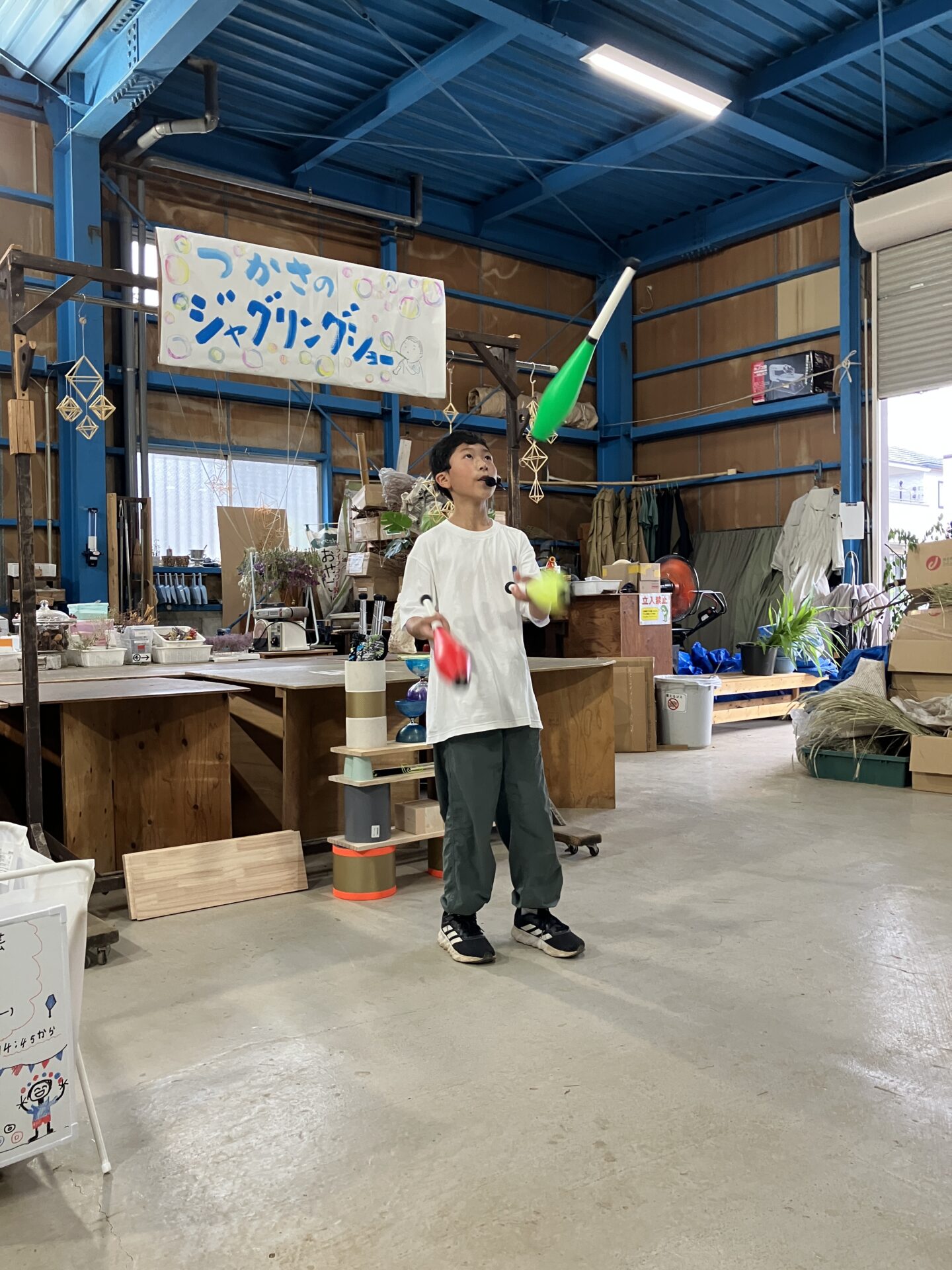 就職おめでとうの会とつかさのジャグリングショー
